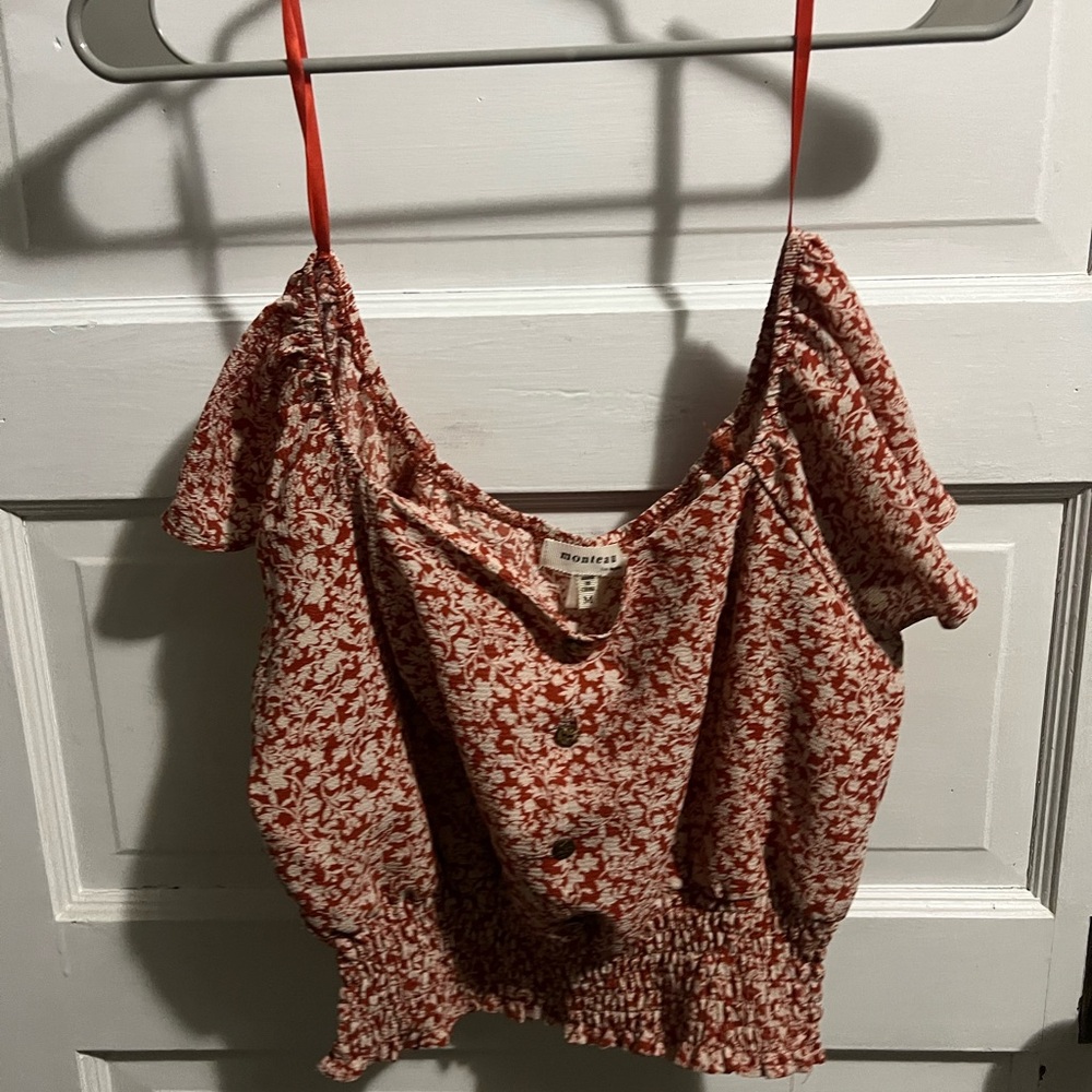 Red Floral Women's Top